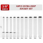 10pcs 3 8  Drive Metric Deep Socket Set 8-17mm Extra Long 6-point  Cr-v Steel