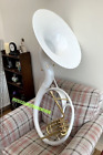 Sousaphone White 22   just Used Once  Of Pure Brass   Case   Free Fast Shipping