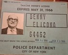 Vintage 1965 - 66 New York City Taxicab Driver s License   Rate Card