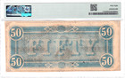 1864  50 Confederate States Of America T-66 Pmg Choice Au 58  14443