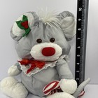 Vintage Fisher-price Puffalump Gray Christmas Mouse 12  Plush 1987 W  Candy Cane