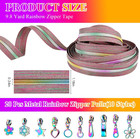  5 Zippers For Sewing  9 84 Yards By The Yard  Nylon Rainbow Tape With 20 Pcs 10