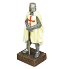 Zeckos Medieval Templar Knight In Battle Holding Sword Armor Statue