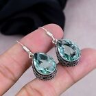 Aquamarine Gemstone Dangle Earring 925 Sterling Silver Handmade Jewelry For Gift