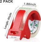Heavy Duty Clear Packing Tape 2 Rolls   Dispenser 1 88 x55yd Shipping Moving