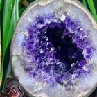 7 03lb High Quality Rare Purple Crystal Dragon Egg Cave Crystal Decoration base