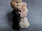 Vintage Wedding Cake Topper Blonde Bride Groom Porcelain  4    Made In Korea