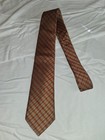 Tiethe Men s Brown Orange Plaid Woven Silk Necktie Logo One Size