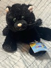 Ganz Webkinz Black Cat Halloween Plush 7    Sealed Code Tag Sparkle Fur Green Eyes