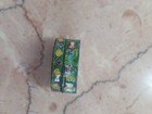 Vintage Cloisonne Enamel Trinket Pill Box Hinged Blue   Red Birds Flowering Tree