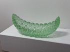 Green Uranium Glass Daisy   Button Canoe Pickle Dish Glows Under Uv Light