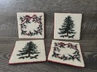 Vintage Christmas Coasters Needlepoint Set Of 4 Never Used