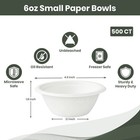 Disposable Paper Bowls Heavy Duty Compostable Bagassee Bowls 6oz 8oz  12 Oz-fpn