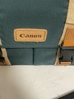 Retro Canon Camera Bag Organizer Green Pockets Shoulder Strap Carry Case