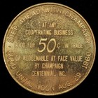 1860 - 1960 Champaign  Illinois City Centennial 50c Trade Token Brass 34mm