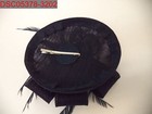 Sinamay Women s Navy Feather Fascinators Clip On Tea Party Hat  Os X001e4w91z
