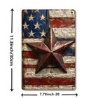 Vintage American Flag   Star Metal Tin Sign  8x12 Inches  - 3d Visual Effect-new