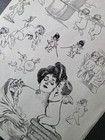 Vintage  1980 s Artist Unknown  Tattoo Flash Production Sheet  Shop Used  2