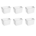 Deep Ultra Storage Baskets 6 Count Plastic Organizer Bin Home Office Kitchen New
