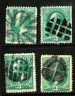 Geomteric Study Fancy Cancels 3 Cent Washington Banknotes 1871-83 Us 7d11