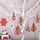 Merry Christmas Tree Ornament Xmas Tree Hanging Wooden Pendants Party Decor Us
