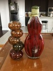 Set Of Two Beautiful Chili Infused Vinegar Decorative Glass  12 Inches Tall 