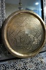 Rare Islamic Damascan Ornate Hand Engraved Decorative Hanging  Brass Tray 18 