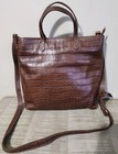 Madewell The Zip Top Transport Crossbody Tote Brown Croc Leather  small  Sample