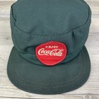Vintage Coca Cola Hat Cap Delivery 1950s Driver Army Paper Boy Fiddler Patch Pop