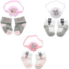 Baby Girl Floral Headband   Socks Gift Set 2-piece 3 Packs Infant