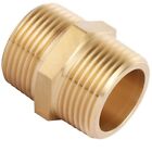 2 Pcs 1x1 Inch Npt Male Hex Nipple Straight Adapters Brass Pipe Fittings