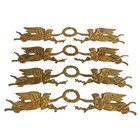 Six-piece Figural Neoclassical Brass Architectural Ornaments