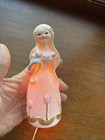 Vintage Porcelain Tulip Girl Night Light Accent Lamp 6    Tall Blonde Long Hair