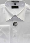 French Cuff Dress Shirt Plain White Amanti Wrinkle-free Cotton Blend Modern Fit
