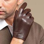 Men s Driving Thin Breathable Touch Screen Real Leather Full Finger Gloves