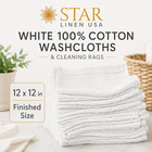 12x12 White 100  Cotton Value Washcloths Rags 1 3oz Bath craft kitchen garage