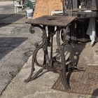 Salvage Industrial- 1890 Cast Iron Ornamental Table Base - Garden Kitchen -wow  