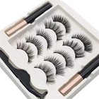 5 Pairs Magnetic Eyelashes Set With Eyeliner And Tweezers - 3d Mink Natural Fals