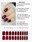 Semi Cured Nail Strips  Burgundy Glitter 20pcs Adhesive Uv Sticker  Wraps For   