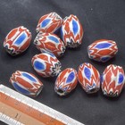 Lot Of 10 Pieces Antique Venetain African Trade Chevron Glass Unique Beads  a77