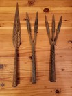 Three African Tribal Spear Head  Hand Forged Set