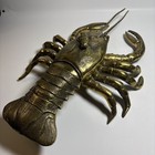 Large Vintage Solid Brass Lobster Figurine 20  With Hidden Storage Compartment