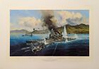 Attack On The Hiei By Robert Taylor Signed By Medal Of Honor Recipient Joe Foss