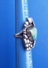 Vintage Southwestern Sterling Silver Turquoise Ring  Signed Angel  Size 8