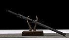 41   All Black Chinese Jian Double Edged Dragon Sword 1095 Carbon Steel Blade