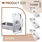 Bokon 6 Pack 1 3 Steam Table Pan Covers Stainless Steel Hotel Pan Lid With Handl