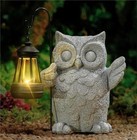 Solar Garden Statue Owl Figurine   outdoor Garden Decor With Solar Led Lights 