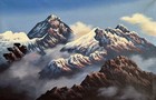 Mt  Everest Acrylic Painting  Abstract Art Of Mountain  Best For Office And Home