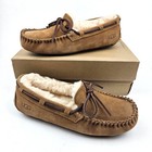 Nib Ugg Women s Dakota Suede Shearling Lined Moccasin Slippers - Chestnut     Sz 6