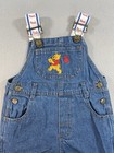 Rare Vintage 90s Winnie The Pooh Embroidered Overall Baby Size 12 Months Denim